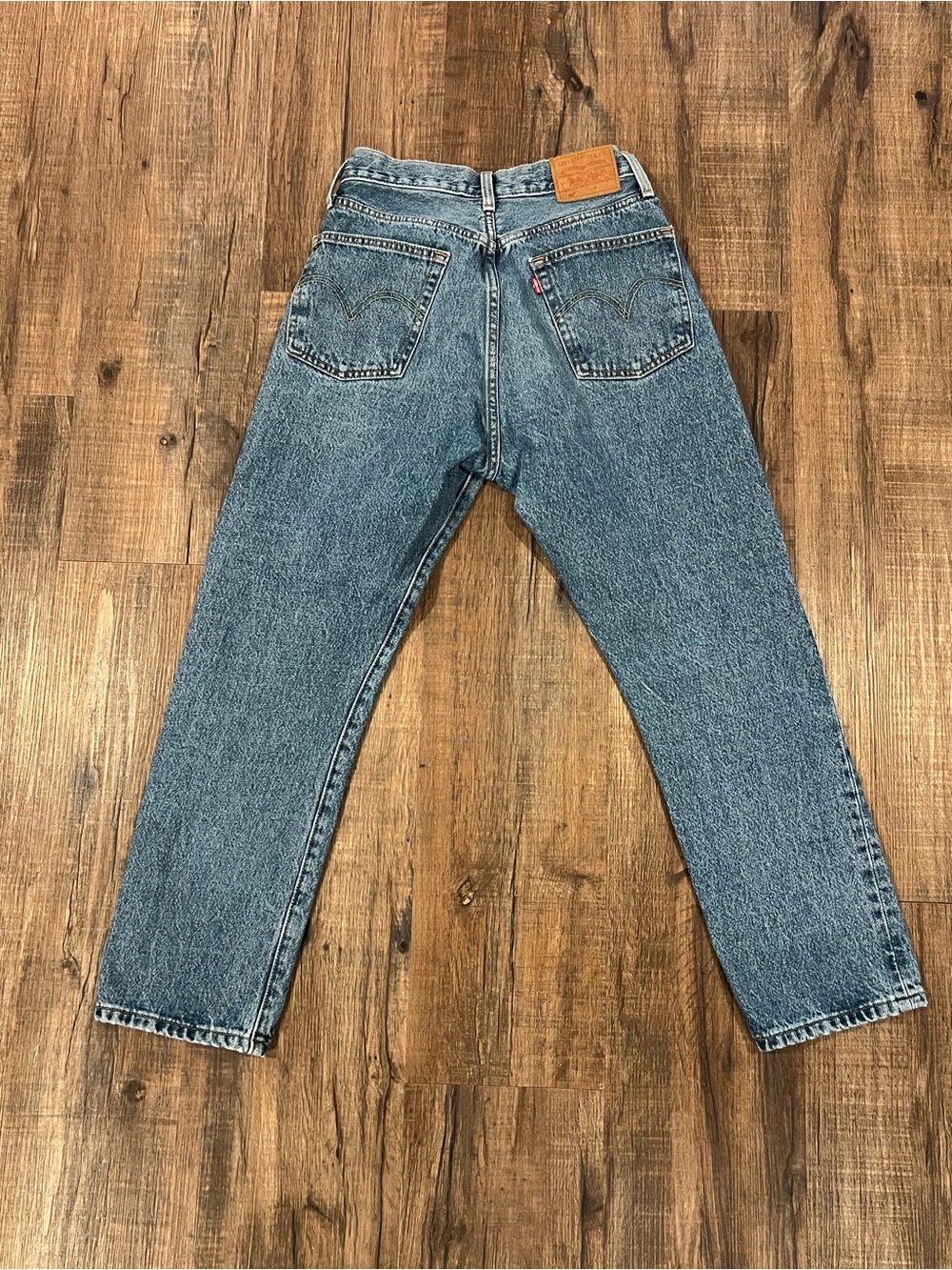 Levi’s 501 Original Cropped Jeans W27 L26 Medium Wash Excellent Condition - Picture 9 of 13